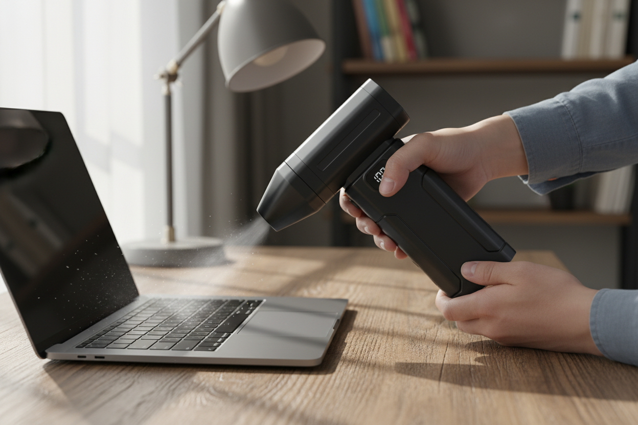 DusterPro cleaning laptop